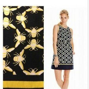 Crown & Ivy Medallion Bee Print Fit and Flare Dress Sleeveless 6P